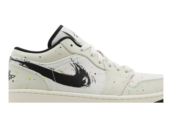 Air Jordan 1 Low ‘Brushstroke Swoosh – Paint Splatter’ DM3528-100