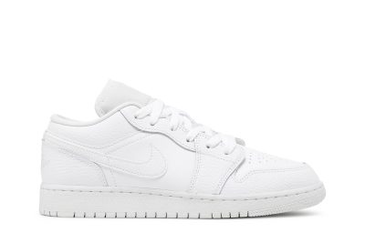 (GS) Air Jordan 1 Low Triple White 553560-130