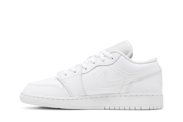 (GS) Air Jordan 1 Low Triple White 553560-130