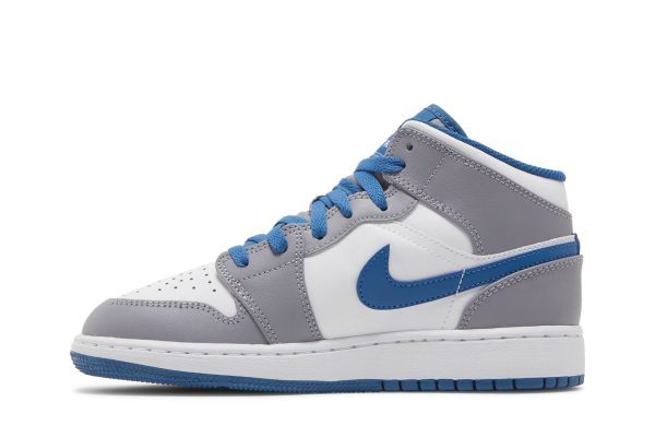 (GS) Air Jordan 1 Mid ‘Cement True Blue’ DQ8423-014