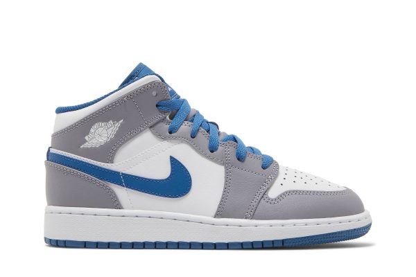 (GS) Air Jordan 1 Mid ‘Cement True Blue’ DQ8423-014