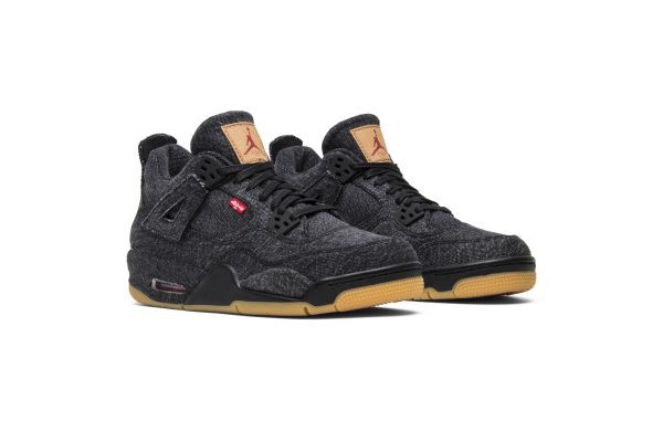 (GS) Levis x Air Jordan 4 Retro Black Denim (Levis Tag) AQ9103-001