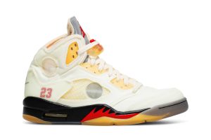 Off-White x Air Jordan 5 SP ‘Sail’ [also worn by DJ Love] DH8565-100