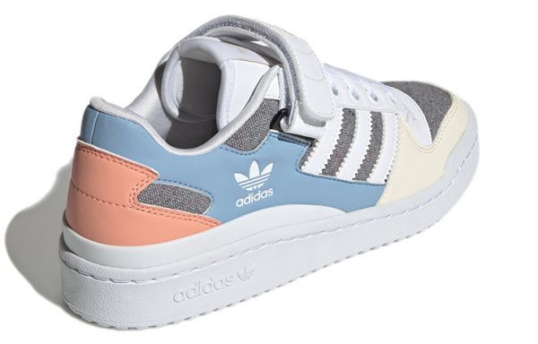 (W) Adidas originals Forum Low Wear-resistant Non-Slip Casual Skateboarding Shoes White Blue Gray GZ4405