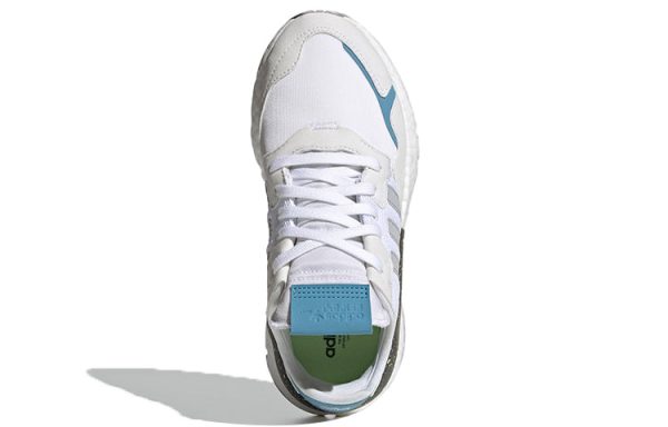 (W) Adidas originals Nite Jogger Shoes White/Blue FX6904