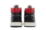 (W) Air Jordan 1 Mid ‘Black Sail Gym Red’ BQ6472-061