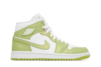 (W) Air Jordan 1 Mid SE Green Python DV2959-113